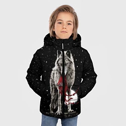 Куртка зимняя для мальчика Серый волк, цвет: 3D-красный — фото 2
