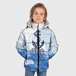 Куртка зимняя для мальчика ВМФ: морские волны, цвет: 3D-красный — фото 2
