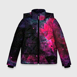 Куртка зимняя для мальчика Загадочный космос, цвет: 3D-черный