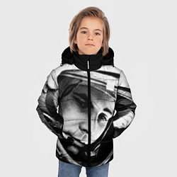 Куртка зимняя для мальчика Гагарин космонавт, цвет: 3D-черный — фото 2