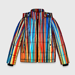 Куртка зимняя для мальчика Colored stripes, цвет: 3D-черный