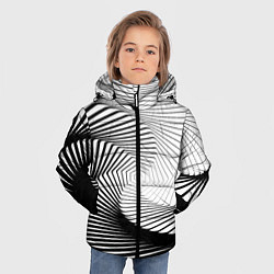 Куртка зимняя для мальчика Оптический узор, цвет: 3D-черный — фото 2