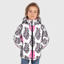 Куртка зимняя для мальчика Сердца 1, цвет: 3D-черный — фото 2