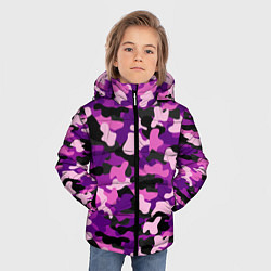 Куртка зимняя для мальчика Камуфляж: фиолетовый/розовый, цвет: 3D-черный — фото 2