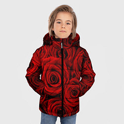Куртка зимняя для мальчика Красные розы, цвет: 3D-красный — фото 2
