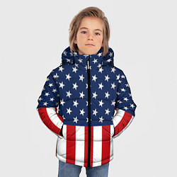 Куртка зимняя для мальчика Флаг США, цвет: 3D-черный — фото 2