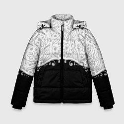 Куртка зимняя для мальчика Флористика, цвет: 3D-черный