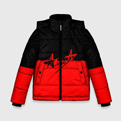 Куртка зимняя для мальчика АлисА: Черный & Красный, цвет: 3D-светло-серый
