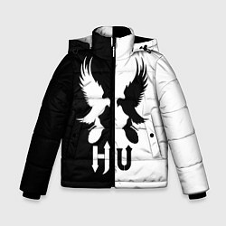 Куртка зимняя для мальчика HU: Black & White, цвет: 3D-черный