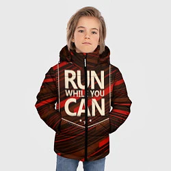 Куртка зимняя для мальчика Run while you can, цвет: 3D-черный — фото 2