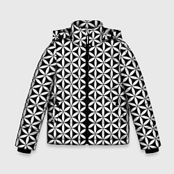Куртка зимняя для мальчика Цветок Жизни, цвет: 3D-черный