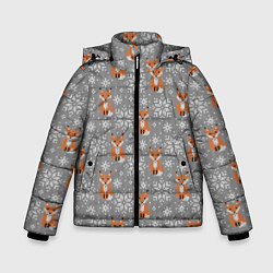 Куртка зимняя для мальчика Зимние лисицы, цвет: 3D-черный