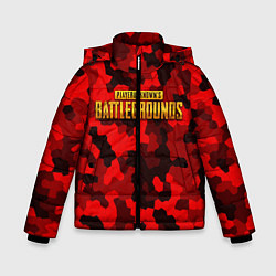 Куртка зимняя для мальчика PUBG: Red Mozaic, цвет: 3D-красный
