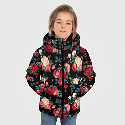 Куртка зимняя для мальчика Кустовые розы, цвет: 3D-черный — фото 2