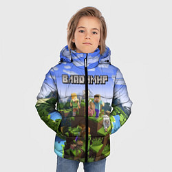 Куртка зимняя для мальчика Майнкрафт: Владимир, цвет: 3D-светло-серый — фото 2