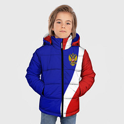 Куртка зимняя для мальчика Герб РФ Триколор, цвет: 3D-светло-серый — фото 2