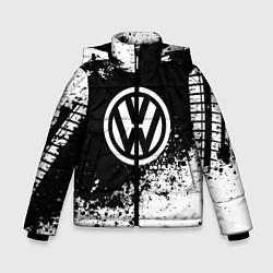 Куртка зимняя для мальчика Volkswagen: Black Spray, цвет: 3D-красный