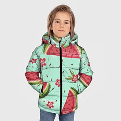Куртка зимняя для мальчика Арбузный вкус, цвет: 3D-черный — фото 2