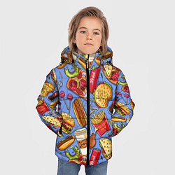 Куртка зимняя для мальчика Fastfood Life, цвет: 3D-черный — фото 2