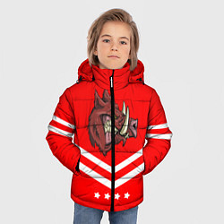 Куртка зимняя для мальчика Спартанский кабан, цвет: 3D-красный — фото 2