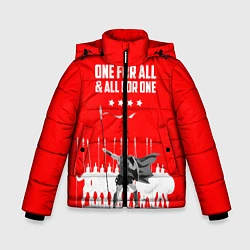 Куртка зимняя для мальчика One for all & all for one, цвет: 3D-черный