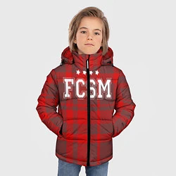 Куртка зимняя для мальчика Футбольная клетка, цвет: 3D-светло-серый — фото 2
