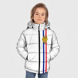 Куртка зимняя для мальчика Франция: лента с гербом, цвет: 3D-черный — фото 2