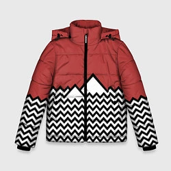 Куртка зимняя для мальчика Горы Твин Пикс, цвет: 3D-черный