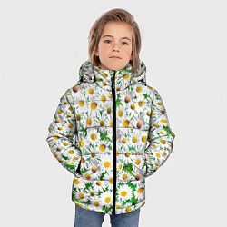 Куртка зимняя для мальчика Полевые ромашки, цвет: 3D-черный — фото 2