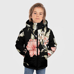 Куртка зимняя для мальчика Цветок во мраке, цвет: 3D-черный — фото 2