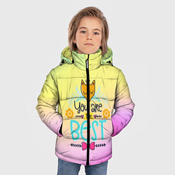 Куртка зимняя для мальчика You are the best, цвет: 3D-черный — фото 2