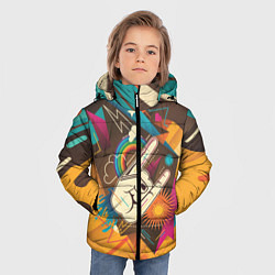 Куртка зимняя для мальчика Ретро-музыка, цвет: 3D-светло-серый — фото 2