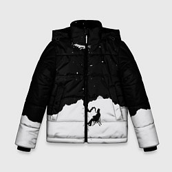 Куртка зимняя для мальчика Космический дым, цвет: 3D-черный