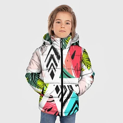 Куртка зимняя для мальчика Тропическое ассорти, цвет: 3D-черный — фото 2