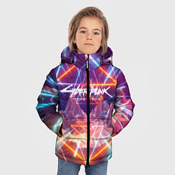 Куртка зимняя для мальчика Cyberpunk 2077: Neon Lines, цвет: 3D-черный — фото 2
