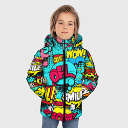 Куртка зимняя для мальчика Кислотный поп-арт, цвет: 3D-красный — фото 2