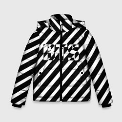 Куртка зимняя для мальчика BTS: B&W Stripes, цвет: 3D-черный