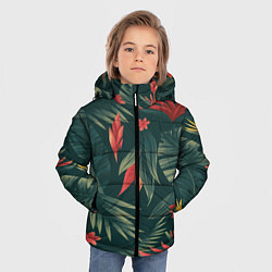 Куртка зимняя для мальчика Зеленые тропики, цвет: 3D-черный — фото 2
