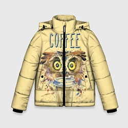 Куртка зимняя для мальчика Owls like coffee, цвет: 3D-черный