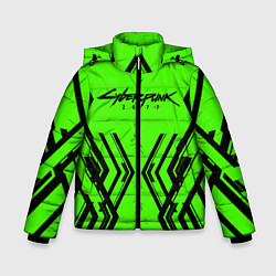 Куртка зимняя для мальчика Cyberpunk 2077: Acid Green, цвет: 3D-черный