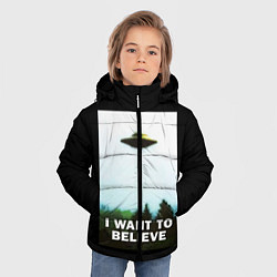 Куртка зимняя для мальчика I Want To Believe, цвет: 3D-черный — фото 2
