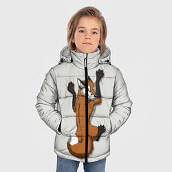 Куртка зимняя для мальчика Лис вцепился, цвет: 3D-черный — фото 2