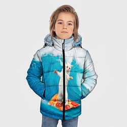 Куртка зимняя для мальчика Кот-серфер, цвет: 3D-светло-серый — фото 2
