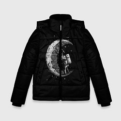 Куртка зимняя для мальчика Лунный шахтер, цвет: 3D-черный
