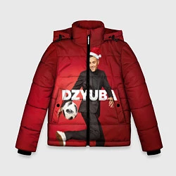 Куртка зимняя для мальчика Новогодний Дзюба, цвет: 3D-черный