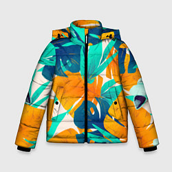 Куртка зимняя для мальчика Лазурные тропики, цвет: 3D-светло-серый