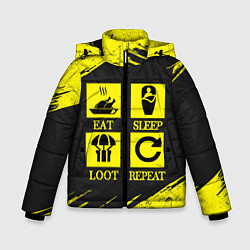 Куртка зимняя для мальчика PUBG: Eat, Sleep, Loot, Repeat, цвет: 3D-черный