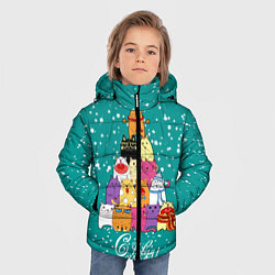 Куртка зимняя для мальчика Ёлка из котов, цвет: 3D-светло-серый — фото 2