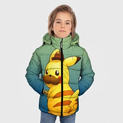 Куртка зимняя для мальчика Детектив Пикачу, цвет: 3D-черный — фото 2