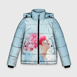 Куртка зимняя для мальчика BTS: Jungkook Pink, цвет: 3D-светло-серый